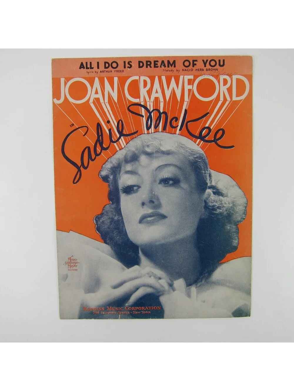 Sheet Music All I Do Is Dream Of You Sadie McKee Joan Crawford Vintage 1934